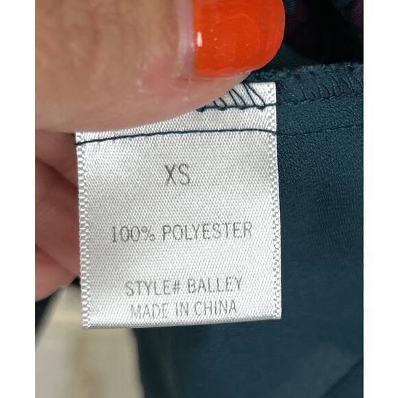 Miami Women’s XS Blue Pine Bell Sleeve Lined Lightweight Boho Mini Dress - Picture 5 of 6